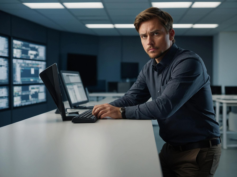 Osoba pracująca nad cyberbezpieczeństwem